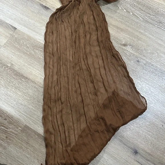 Set of 8 sheer brown table runners / pew decorations for wedding - Picture 1 of 3